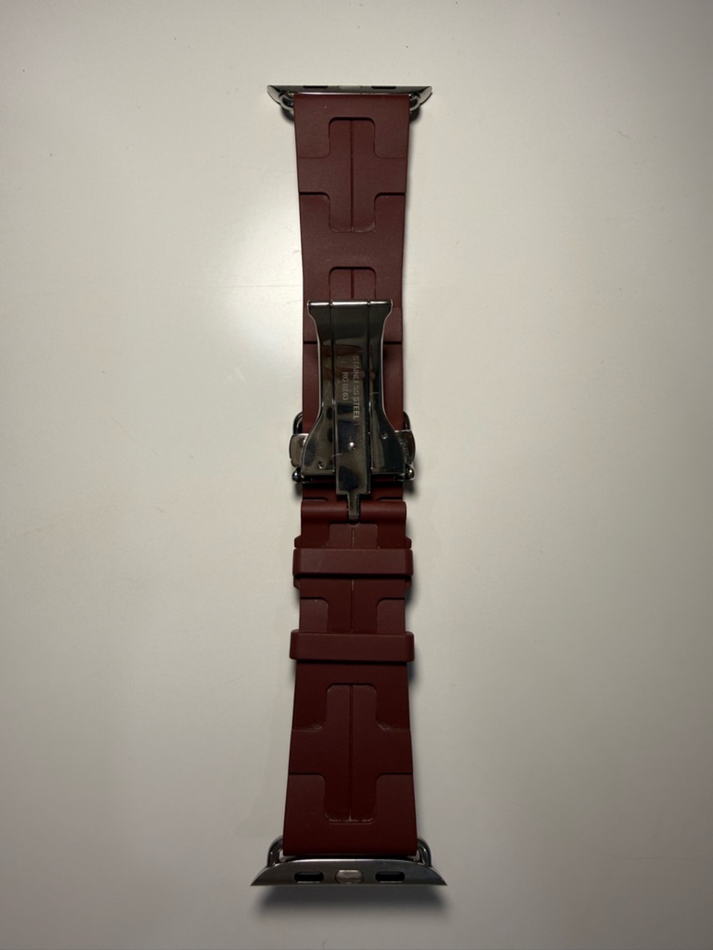 Apple Watch Hermès 45mm Rouge H Kilim Band w/ Stainless Steel Deployment Buckle - Picture 7 of 16